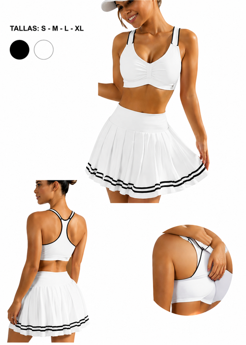 CONJUNTO DE FALDA Y BLUSA PARA EL GIMNASIO